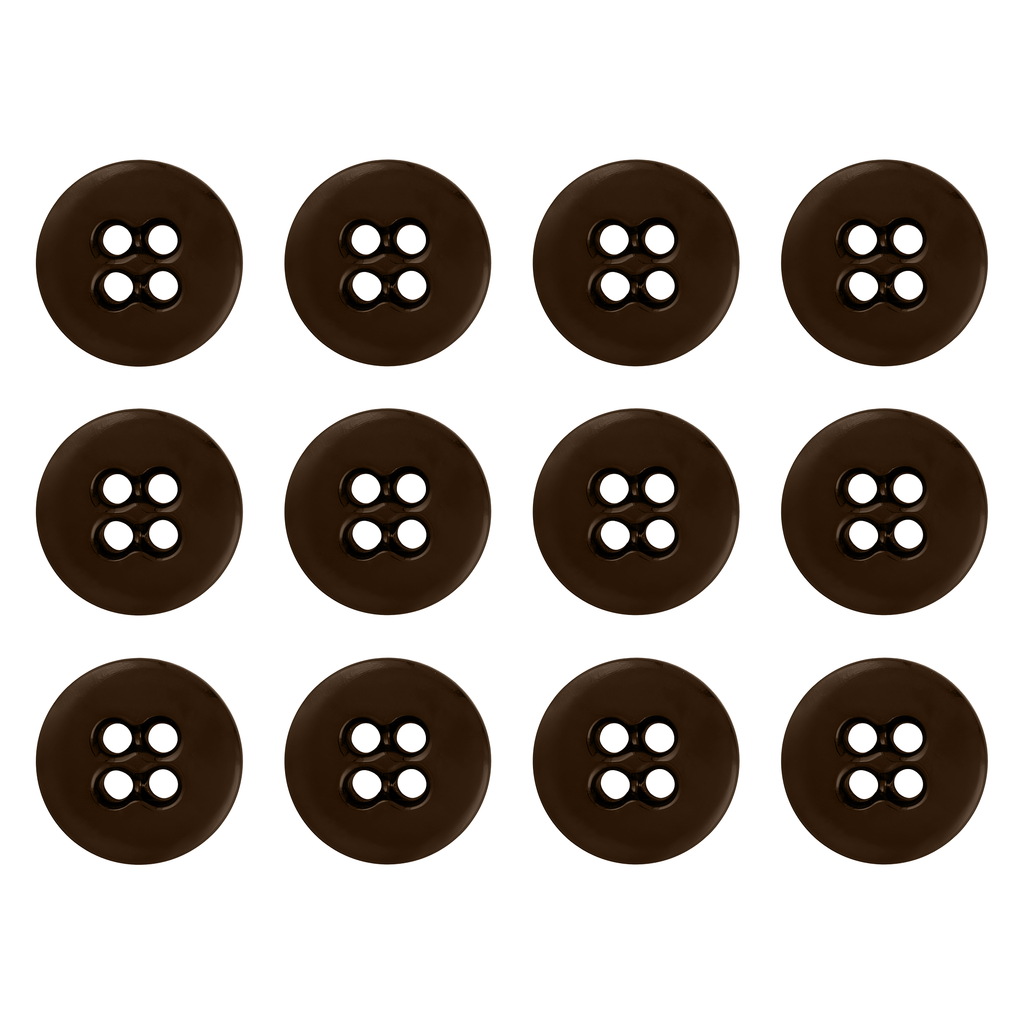 Twelve Suspender Brace Pant Buttons in brown, arranged in a 3x4 grid on a white background.