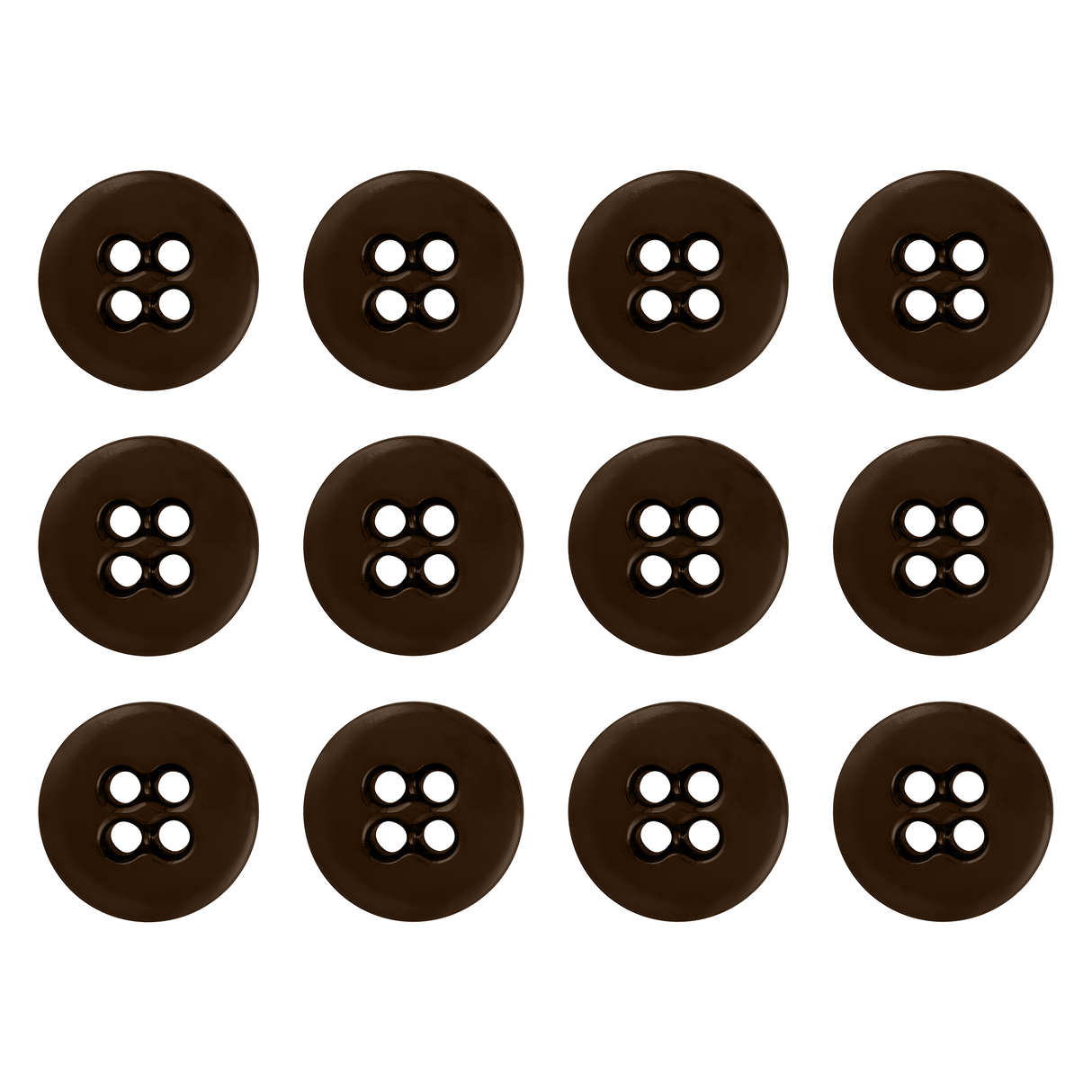 Twelve Suspender Brace Pant Buttons in brown, arranged in a 3x4 grid on a white background.