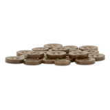 A pile of brown Replacement Shirt Buttons with a matte anti-glare finish is arranged on a white background.