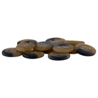 Khakis, Chinos and Casual Cotton Pant Buttons—a mix of brown and black four-hole replacement buttons—ideal for black or khaki pants, shown on a white background.