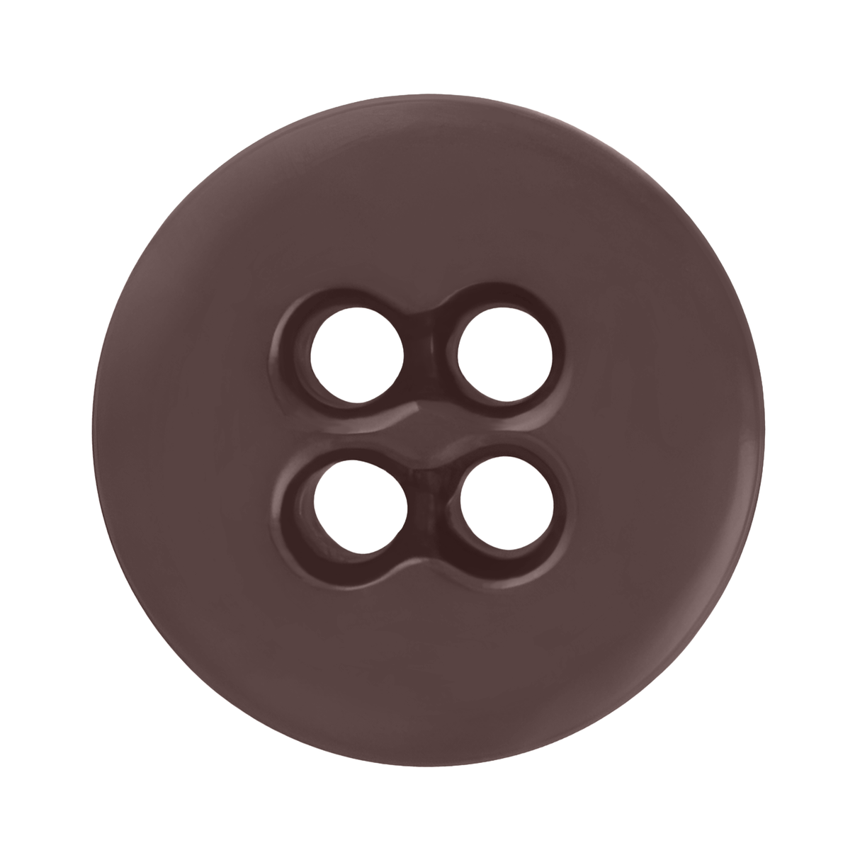 A brown, round Suspender Brace Pant Button with four center holes is shown from above on a white background, resembling classic military spec suspender buttons.