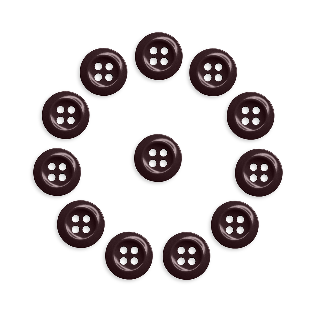 The Work Shirt Buttons 12 Pack features twelve buttons arranged in a circle with one at the center, set against a white background.