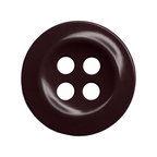 A set of Work Shirt Buttons 12 Pack features dark brown, four-hole sewing buttons with a shiny surface, ideal as durable replacement uniform buttons, shown from above.