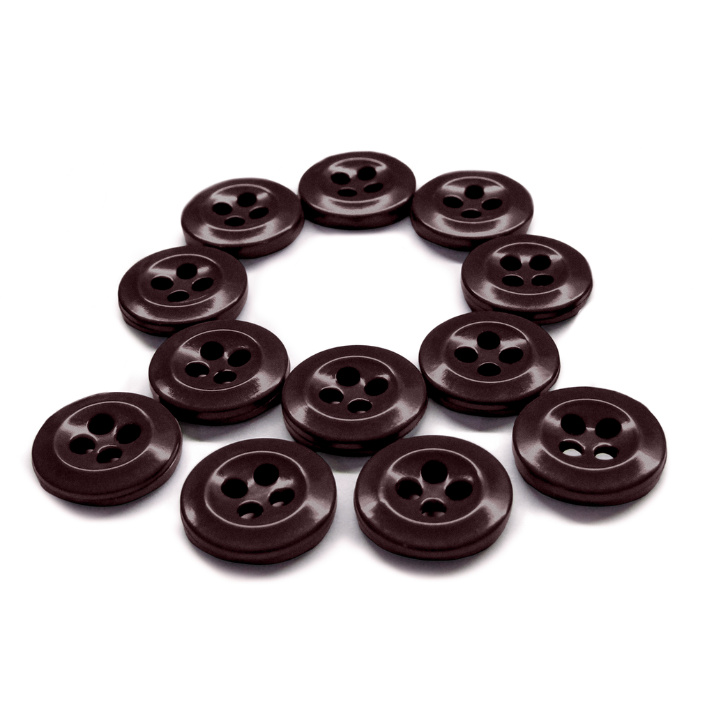 The Work Shirt Buttons 12 Pack features twelve durable replacement uniform buttons arranged in a circle with one in the center, displayed on a white background.