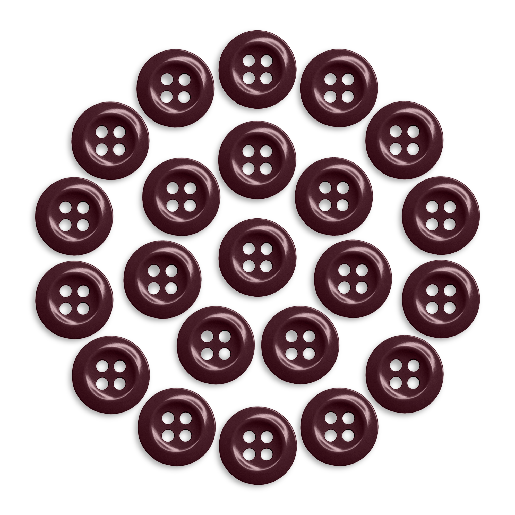 Twenty-two Work Shirt Buttons from a 22 Pack are arranged in a circle on a white background.