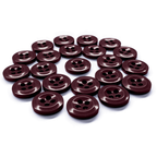 The Work Shirt Buttons 22 Pack includes brown, four-hole buttons, ideal as uniform or military spec replacements, displayed on a white background.
