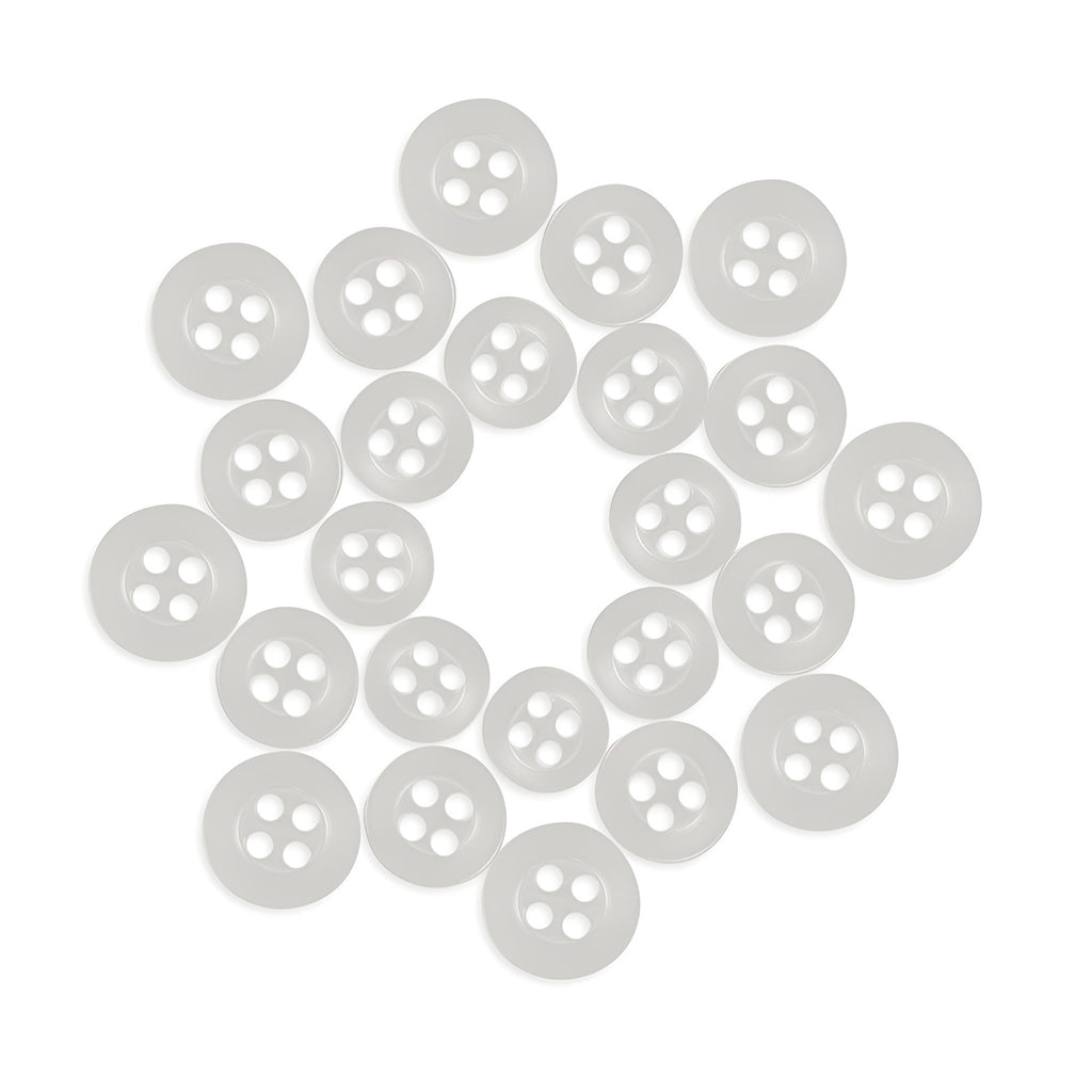 Replacement Shirt Buttons with a matte finish are displayed in a circular arrangement on a plain white background.