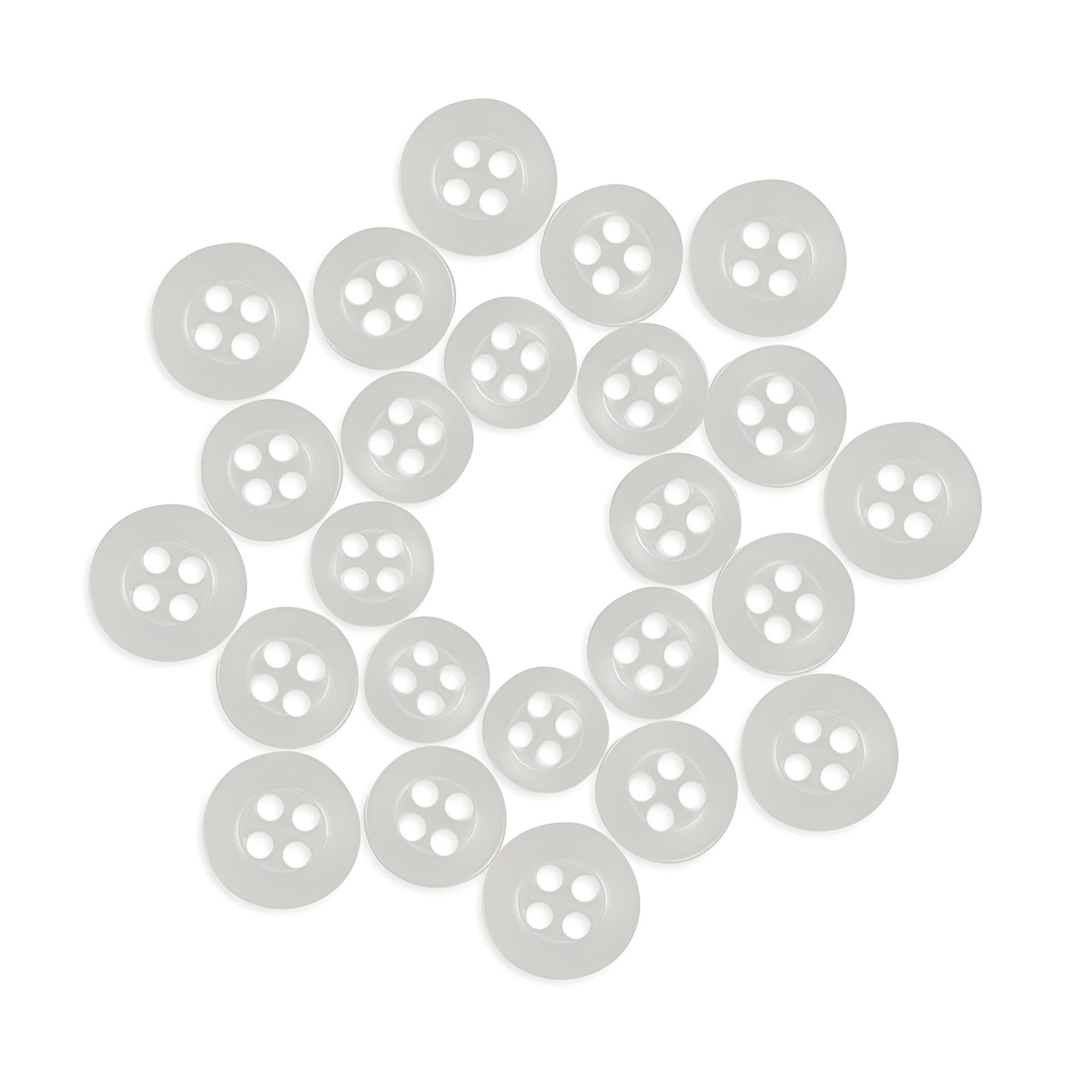 Replacement Shirt Buttons with a matte finish are displayed in a circular arrangement on a plain white background.