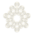 Twenty Replacement Shirt Buttons, arranged in a five-point star pattern on a white background—these durable buttons are an ideal addition to any tailor's kit.