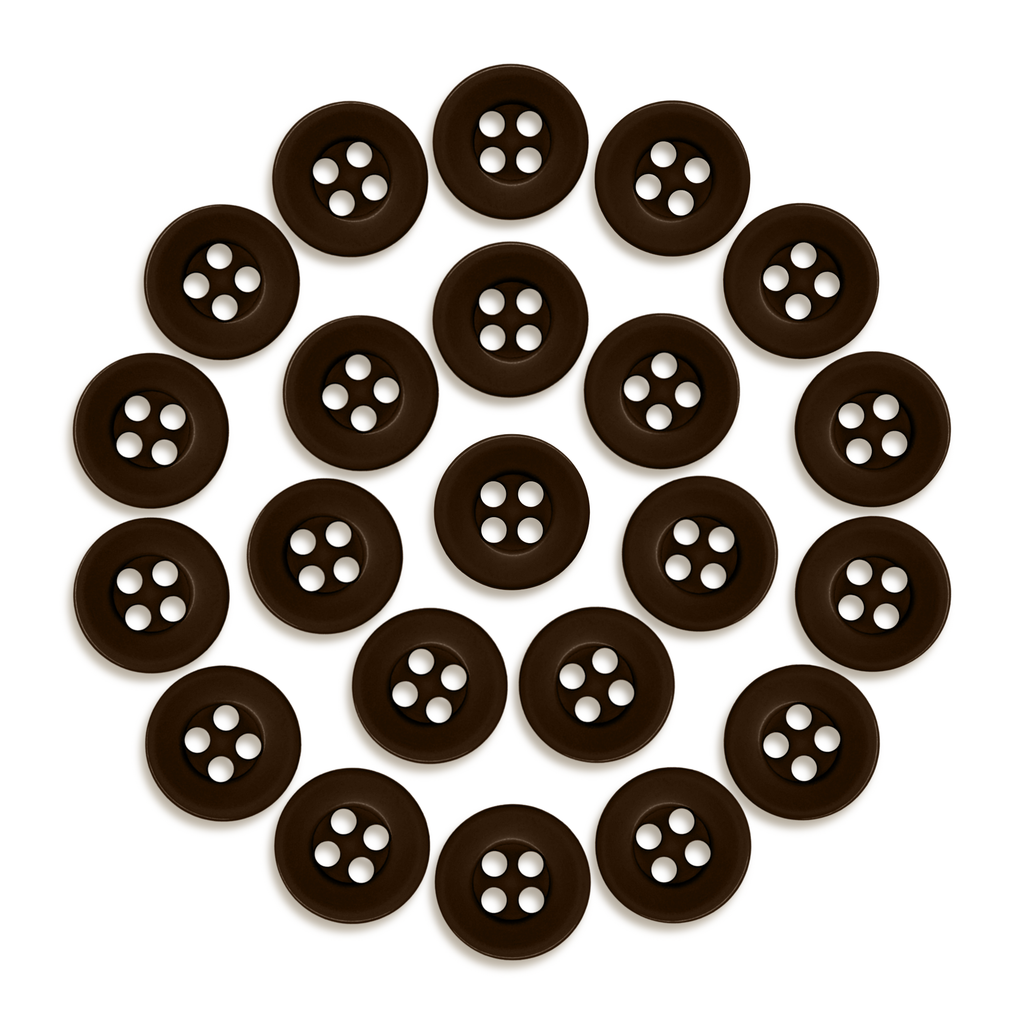 Twenty-four Workshop Uniform Shirt Buttons made of durable nylon, arranged in a neat circle on a white background—ideal for workshop uniforms.