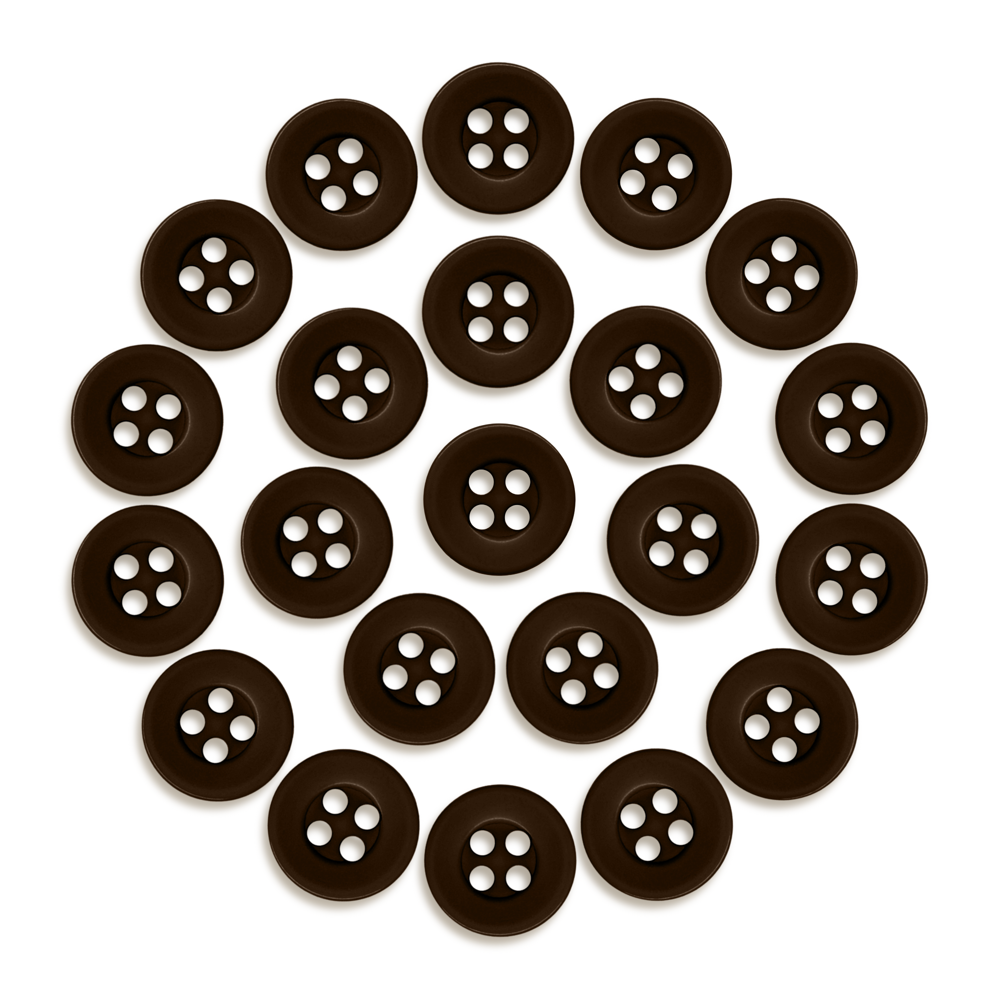 Twenty-four Workshop Uniform Shirt Buttons made of durable nylon, arranged in a neat circle on a white background—ideal for workshop uniforms.