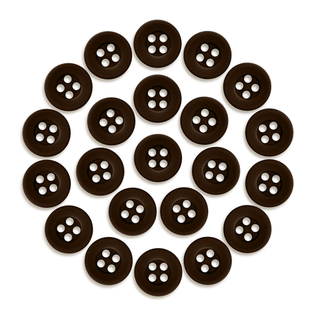Twenty-four Workshop Uniform Shirt Buttons made of durable nylon, arranged in a neat circle on a white background—ideal for workshop uniforms.