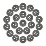 Twenty-four Workshop Uniform Shirt Buttons in gray, arranged neatly in a circle on a white background.