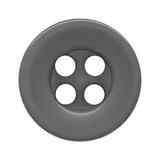 Workshop Uniform Shirt Buttons—gray four-hole button displayed on a white background, ideal as a replacement for your workshop uniform shirt.