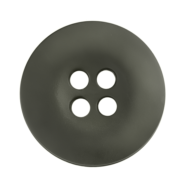 A large, round, dark-gray Tactical Button made of melamine with four holes is shown from above on a white background.