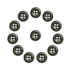 Twelve Work Shirt Buttons (12 Pack) arranged in a circle with one in the center, displayed on a white background.