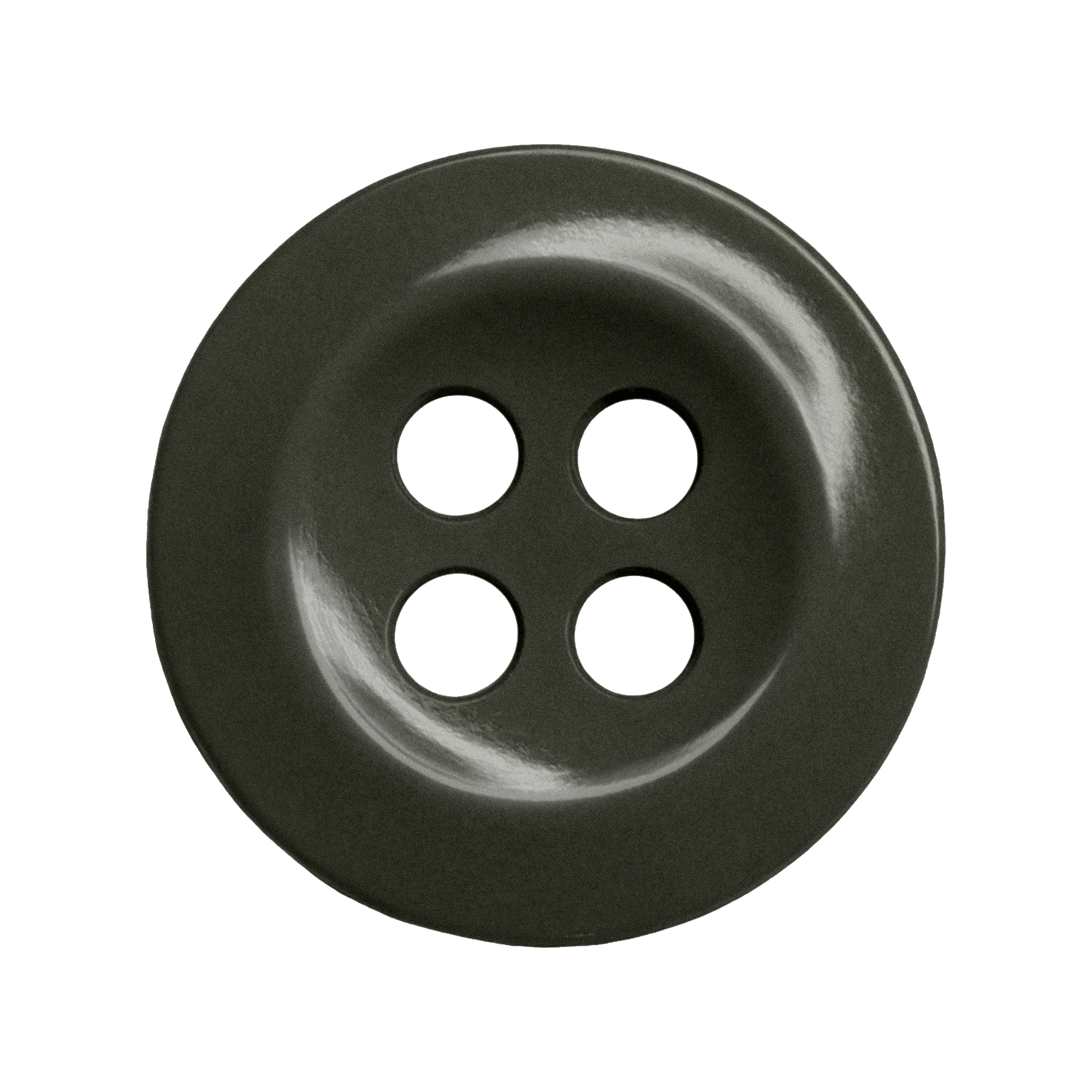 The Work Shirt Buttons 12 Pack features black, four-hole buttons with a shiny finish, perfect for use as durable industrial shirt buttons.