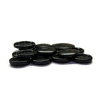 A stack of Premium Suit Buttons, black with four holes each, shown together on a white background.