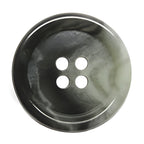 Close-up of Premium Suit Buttons—round, dark, four-hole buttons with a marbled pattern—ideal black buttons for blazers or suits.