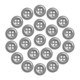 Twenty-one Work Shirt Buttons in gray, arranged in a circle on a white background.