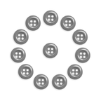 The Work Shirt Buttons 12 Pack features twelve durable replacement buttons arranged in a circle on a white background.