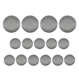 Fifteen Tuxedo Suit Buttons, round and metallic with a black satin finish, are arranged in three rows on a white background.