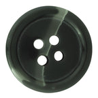 Standard Suit Buttons: Black, round with four holes and a subtle white streak—perfect as replacement buttons for a black blazer.