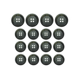 Fifteen Luxury Suit Buttons, black with four holes, are arranged in a neat square grid on a white background.