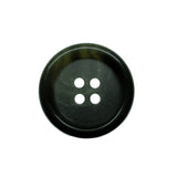 A black, round, four-hole "Luxury Suit Button" displayed on a white background.