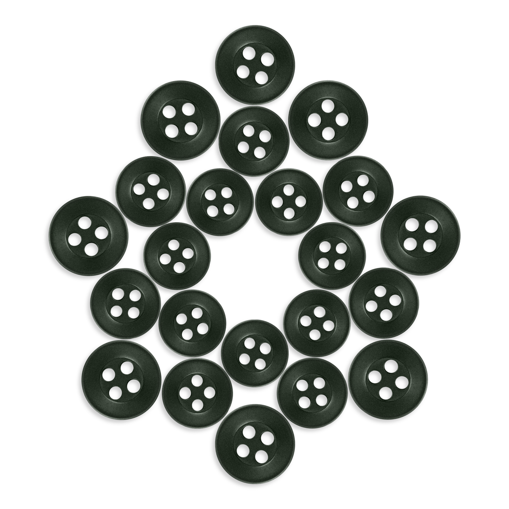 Replacement Shirt Buttons—green, durable, and star-patterned on a white background—are perfect for any tailor's kit.