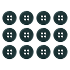 Twelve black Suspender Brace Pant Buttons with four holes each, arranged in a grid pattern on a white background.