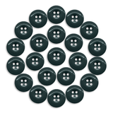 Twenty-four Work Pants Buttons in dark green are arranged in a circular pattern on a white background.