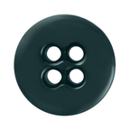 A close-up of a dark green Suspender Brace Pant Button with four holes on a white background, designed like military spec suspender buttons for use with button-on suspenders.