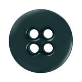 A close-up of a dark green Suspender Brace Pant Button with four holes on a white background, designed like military spec suspender buttons for use with button-on suspenders.