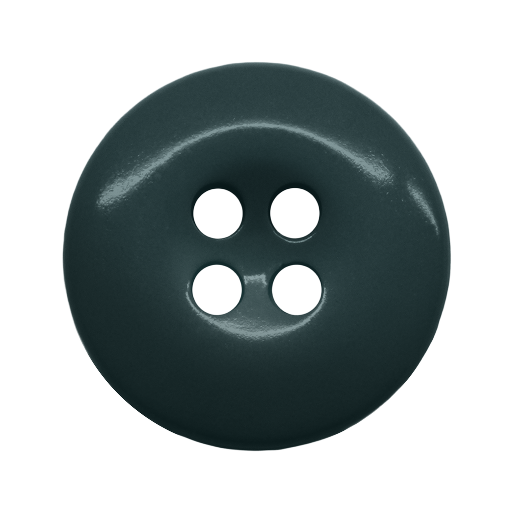 The Work Pants Buttons are dark green, four-hole, military-grade fasteners with a shiny surface, ideal as replacements and shown on a white background.