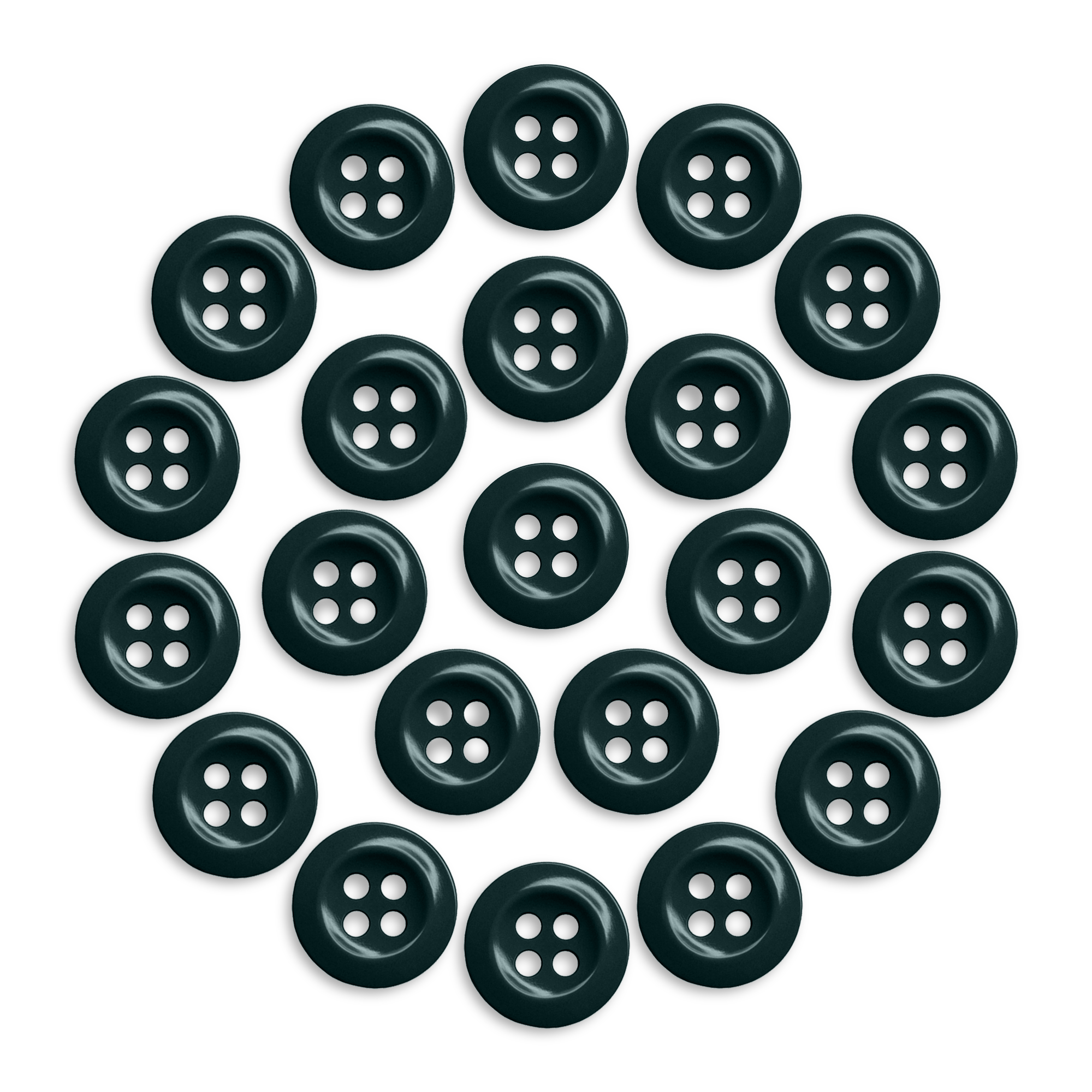 The Work Shirt Buttons 22 Pack features durable replacement buttons arranged in a neat circle pattern on a white background.