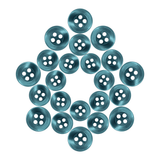 Replacement Shirt Buttons are blue poly-nylon, arranged in a hexagonal pattern on a white background—ideal for any tailor’s kit.