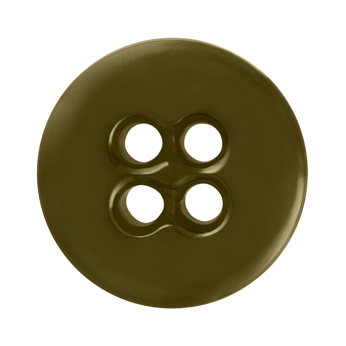 The Suspender Brace Pant Buttons are round, olive-green buttons with four center holes, perfect for military spec brace buttons or for use on button-on suspenders.