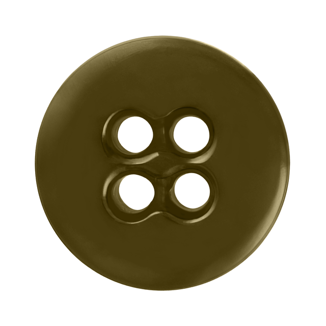 The Suspender Brace Pant Buttons are round, olive-green buttons with four center holes, perfect for military spec brace buttons or for use on button-on suspenders.