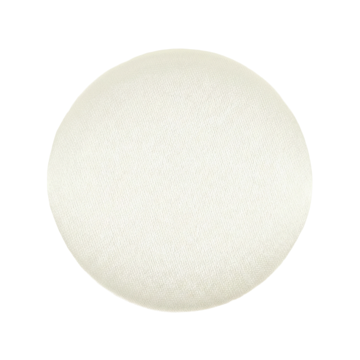 A round, plain white textured Tuxedo Suit Button on a white background, ideal for pairing with formalwear accents like black satin tuxedo buttons.