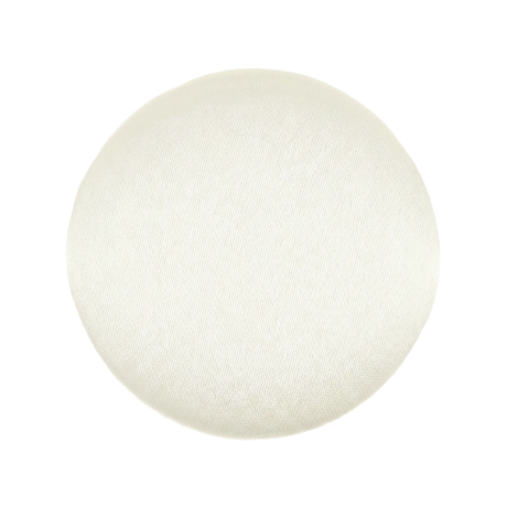 A round, plain white textured Tuxedo Suit Button on a white background, ideal for pairing with formalwear accents like black satin tuxedo buttons.