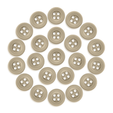 Twenty-four Workshop Uniform Shirt Buttons in tan, arranged in a circle on a white background.