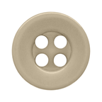 Beige round Workshop Uniform Shirt Button with four holes, shown from above on a white background—ideal as a replacement button for your workshop uniform shirt.