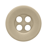 Beige round Workshop Uniform Shirt Button with four holes, shown from above on a white background—ideal as a replacement button for your workshop uniform shirt.