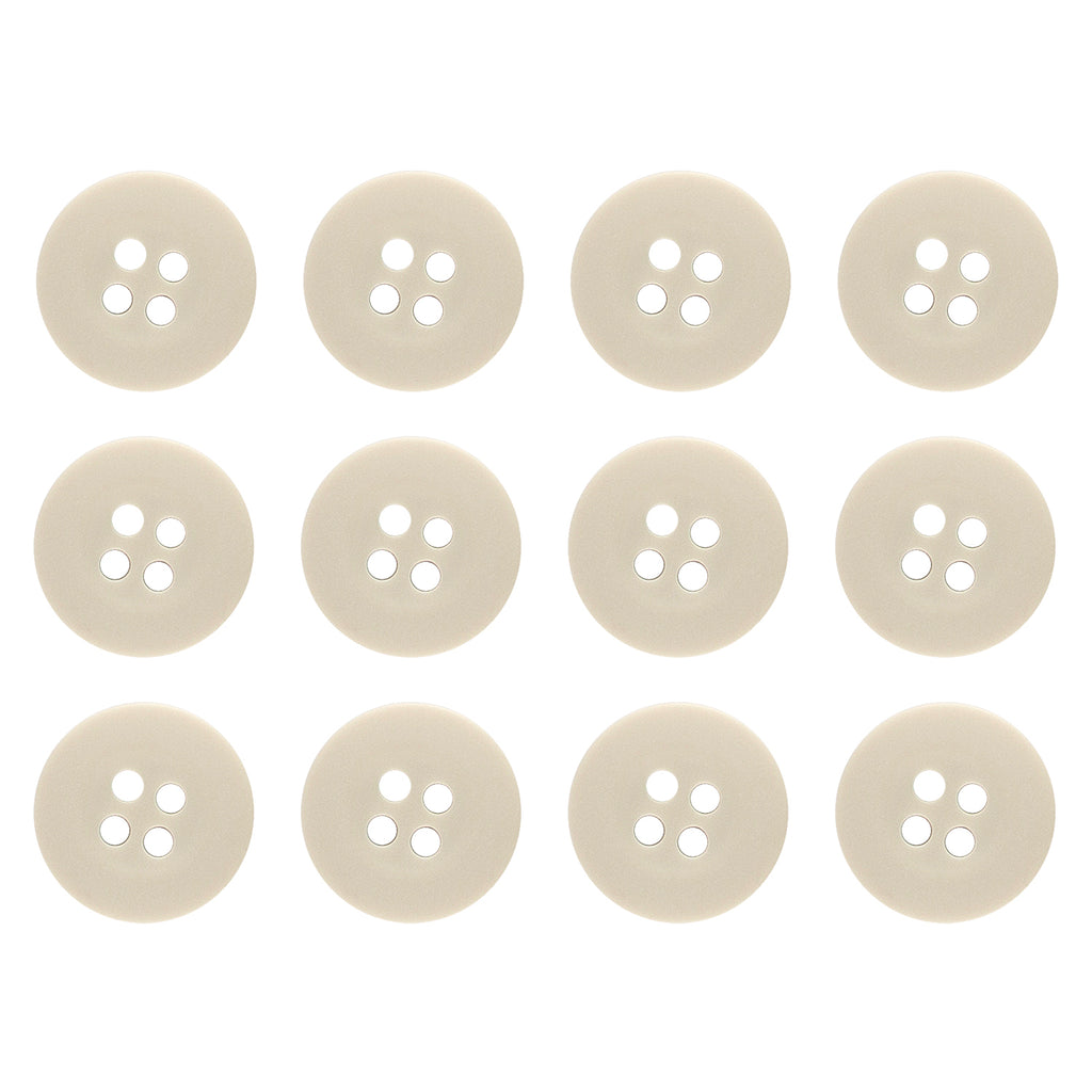 Twelve khaki, four-hole Khakis, Chinos and Casual Cotton Pant Buttons arranged in a 3x4 grid on a white background—ideal replacements for your favorite pants.