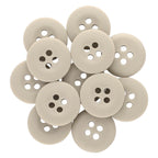 A set of eleven khaki Khakis, Chinos and Casual Cotton Pant Buttons, each with four holes and arranged in a circle—perfect as replacement pants buttons.