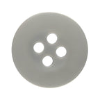 A round, gray "Khakis, Chinos and Casual Cotton Pant Button" with four center holes, viewed from above on a white background—perfect as a replacement button for pants.