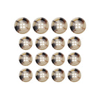 Fifteen Luxury Suit Buttons in brown and beige marbled buffalo bone are arranged in a 4x4 grid, with one button missing from the bottom row.