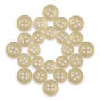 Beige matte finish Replacement Shirt Buttons arranged in a circular pattern on a white background, ideal for any tailor's button kit.