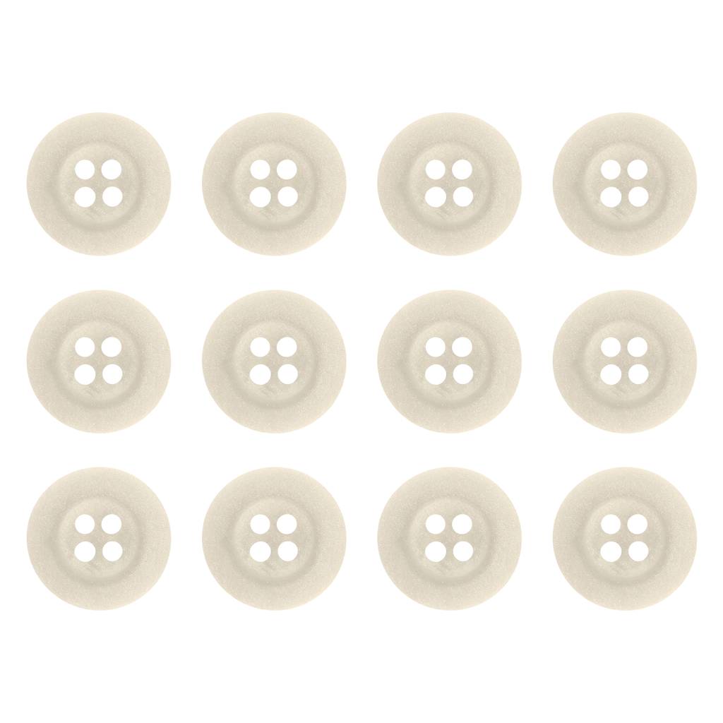 Twelve Khakis, Chinos and Casual Cotton Pant Buttons with four holes are arranged in a grid on a white background, perfect for use as replacement buttons.